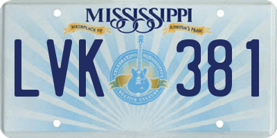 MS license plate LVK381