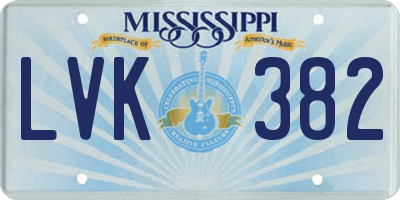 MS license plate LVK382