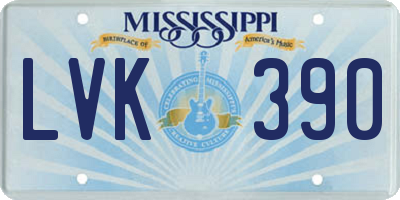 MS license plate LVK390