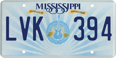 MS license plate LVK394