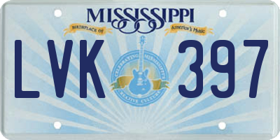 MS license plate LVK397