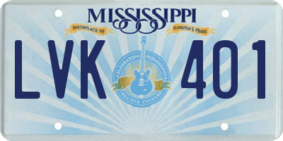 MS license plate LVK401