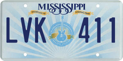 MS license plate LVK411