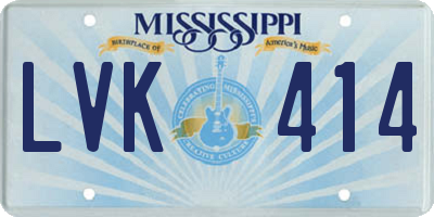 MS license plate LVK414