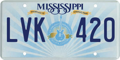 MS license plate LVK420
