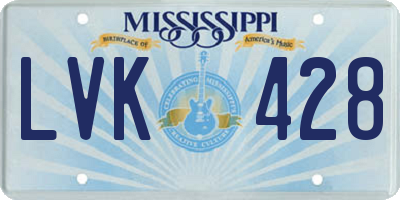MS license plate LVK428
