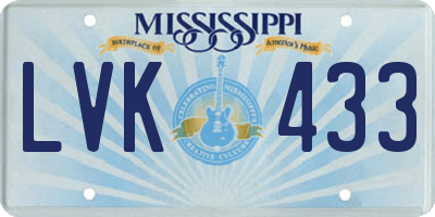 MS license plate LVK433
