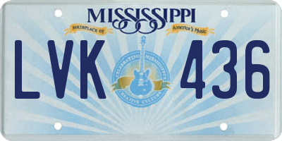 MS license plate LVK436