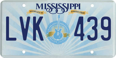 MS license plate LVK439