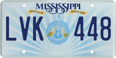 MS license plate LVK448
