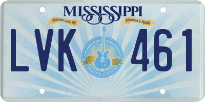MS license plate LVK461
