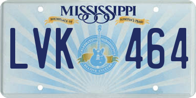 MS license plate LVK464