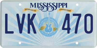 MS license plate LVK470