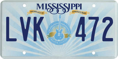 MS license plate LVK472