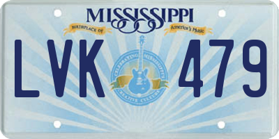 MS license plate LVK479