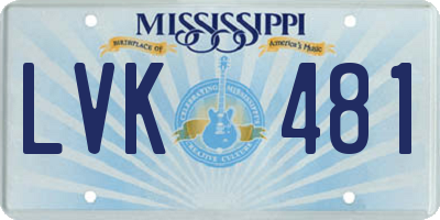 MS license plate LVK481