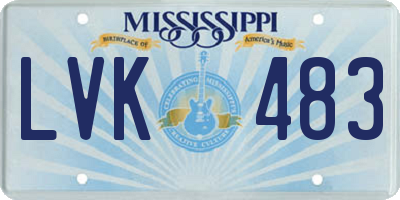 MS license plate LVK483