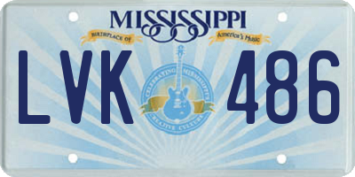 MS license plate LVK486
