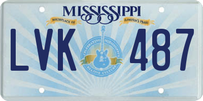 MS license plate LVK487