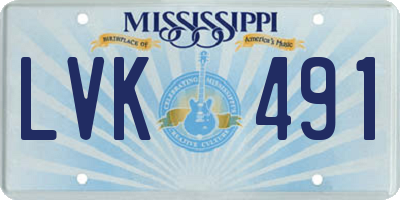 MS license plate LVK491