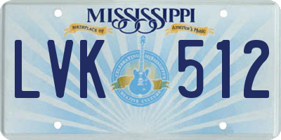 MS license plate LVK512