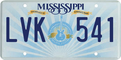 MS license plate LVK541