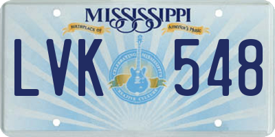 MS license plate LVK548