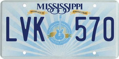 MS license plate LVK570