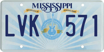 MS license plate LVK571