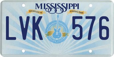 MS license plate LVK576