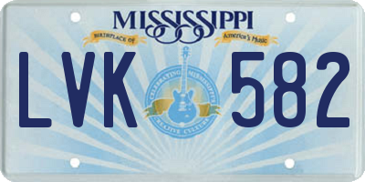 MS license plate LVK582