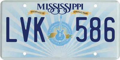 MS license plate LVK586
