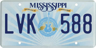 MS license plate LVK588