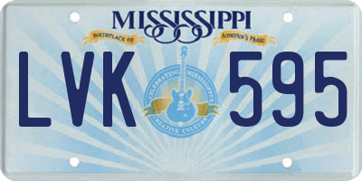 MS license plate LVK595
