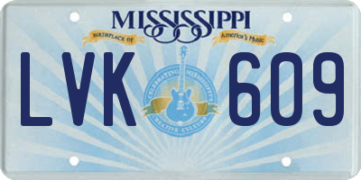 MS license plate LVK609