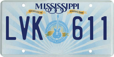 MS license plate LVK611