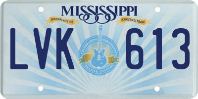 MS license plate LVK613