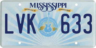 MS license plate LVK633
