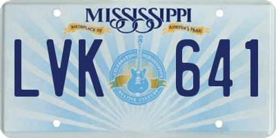 MS license plate LVK641