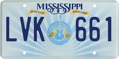 MS license plate LVK661