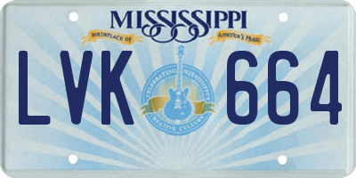 MS license plate LVK664