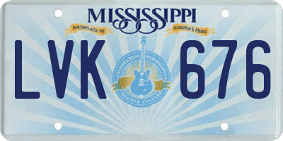 MS license plate LVK676