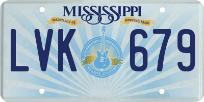 MS license plate LVK679