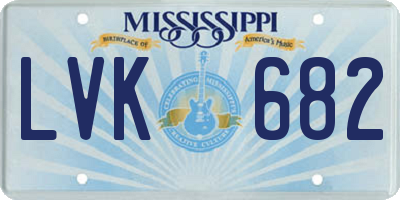 MS license plate LVK682