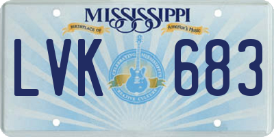 MS license plate LVK683