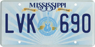 MS license plate LVK690