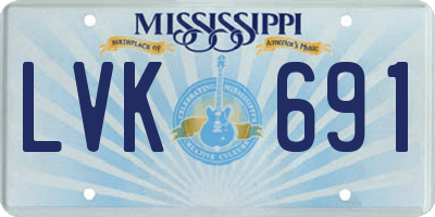 MS license plate LVK691