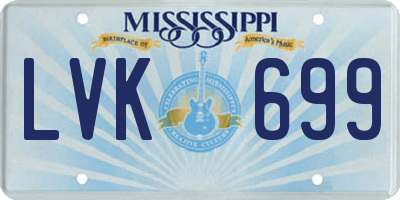 MS license plate LVK699