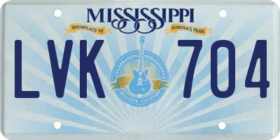 MS license plate LVK704