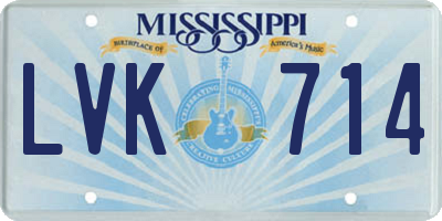 MS license plate LVK714
